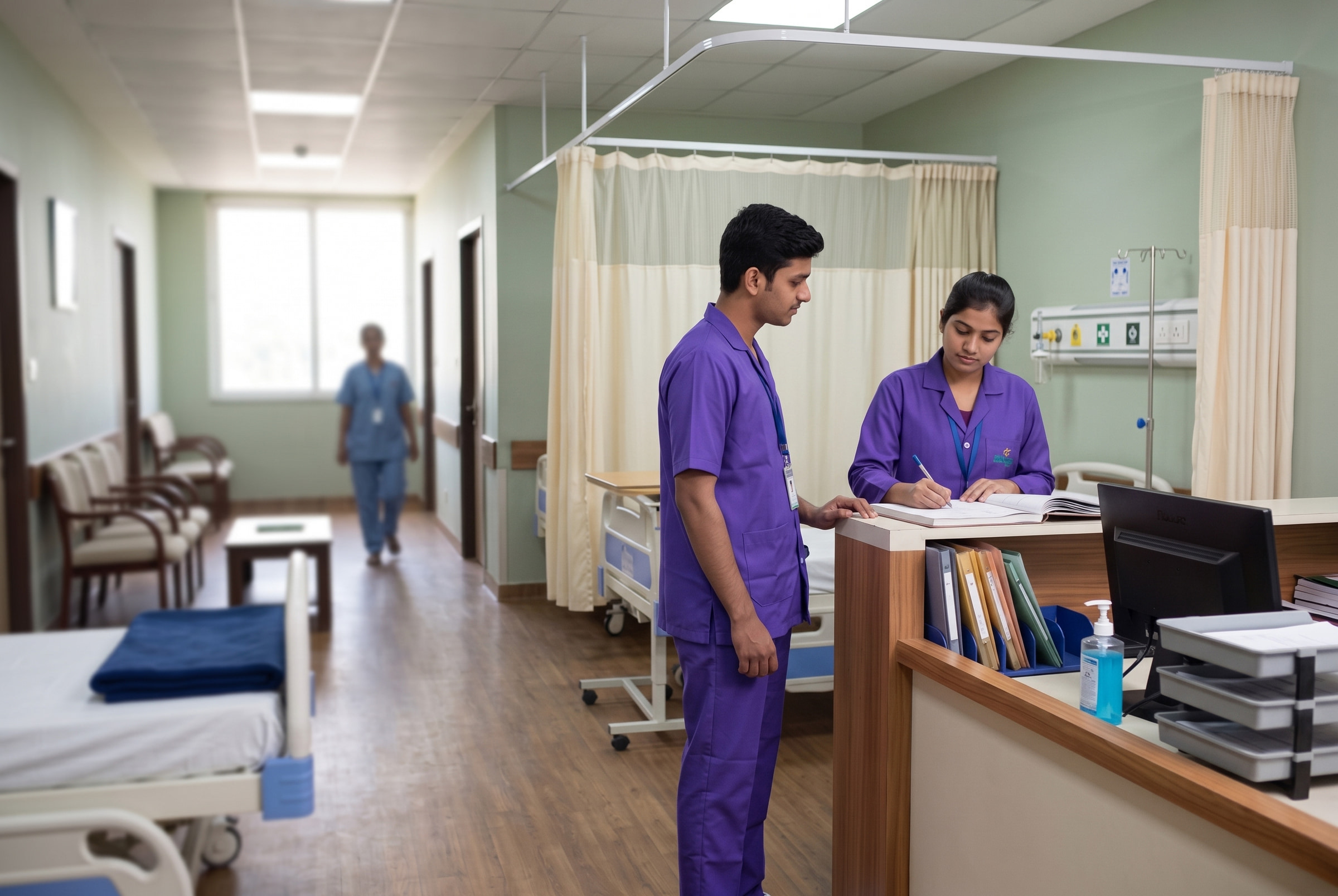 Handover at the station, in the ward set.
