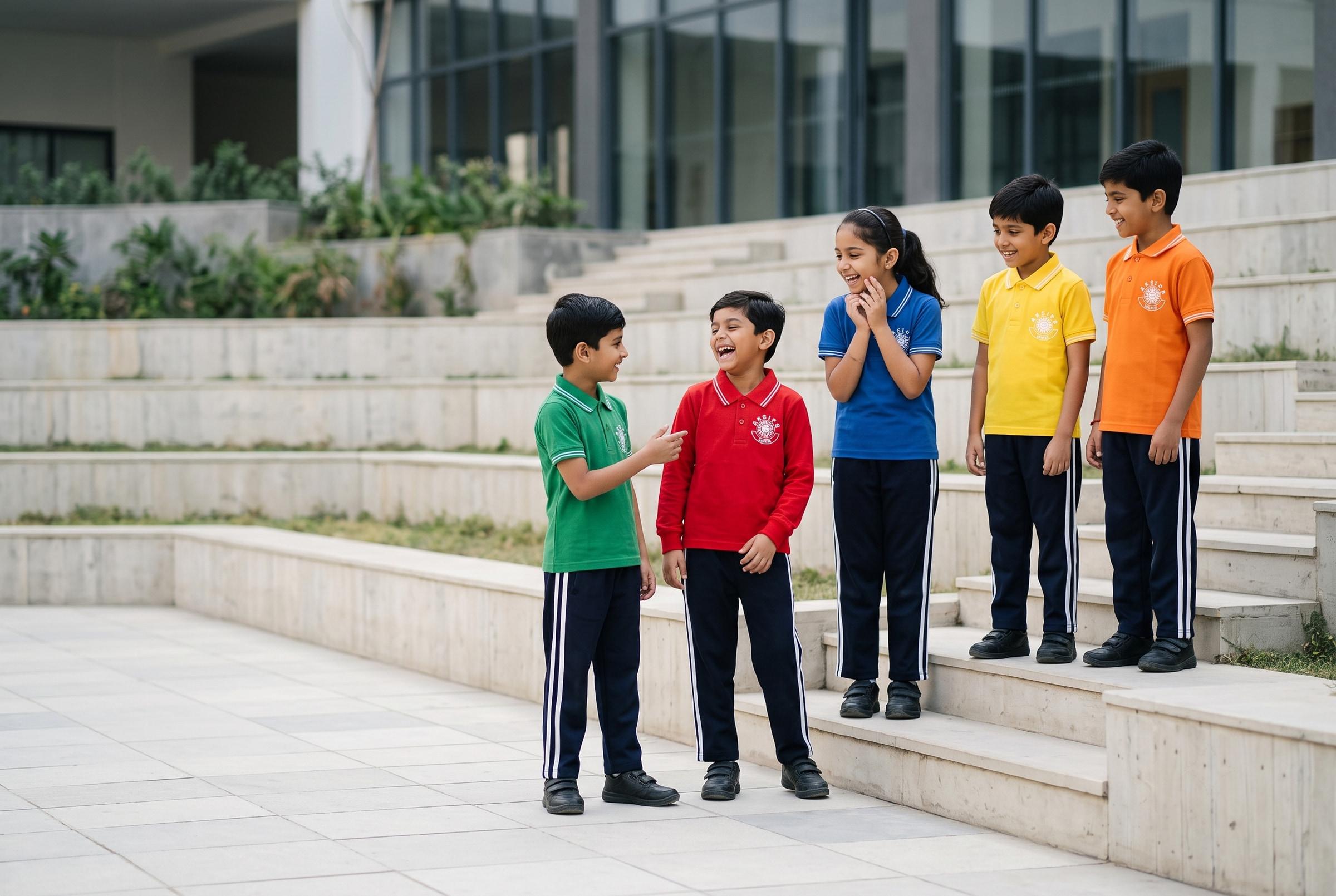 School — students in Mascot uniform